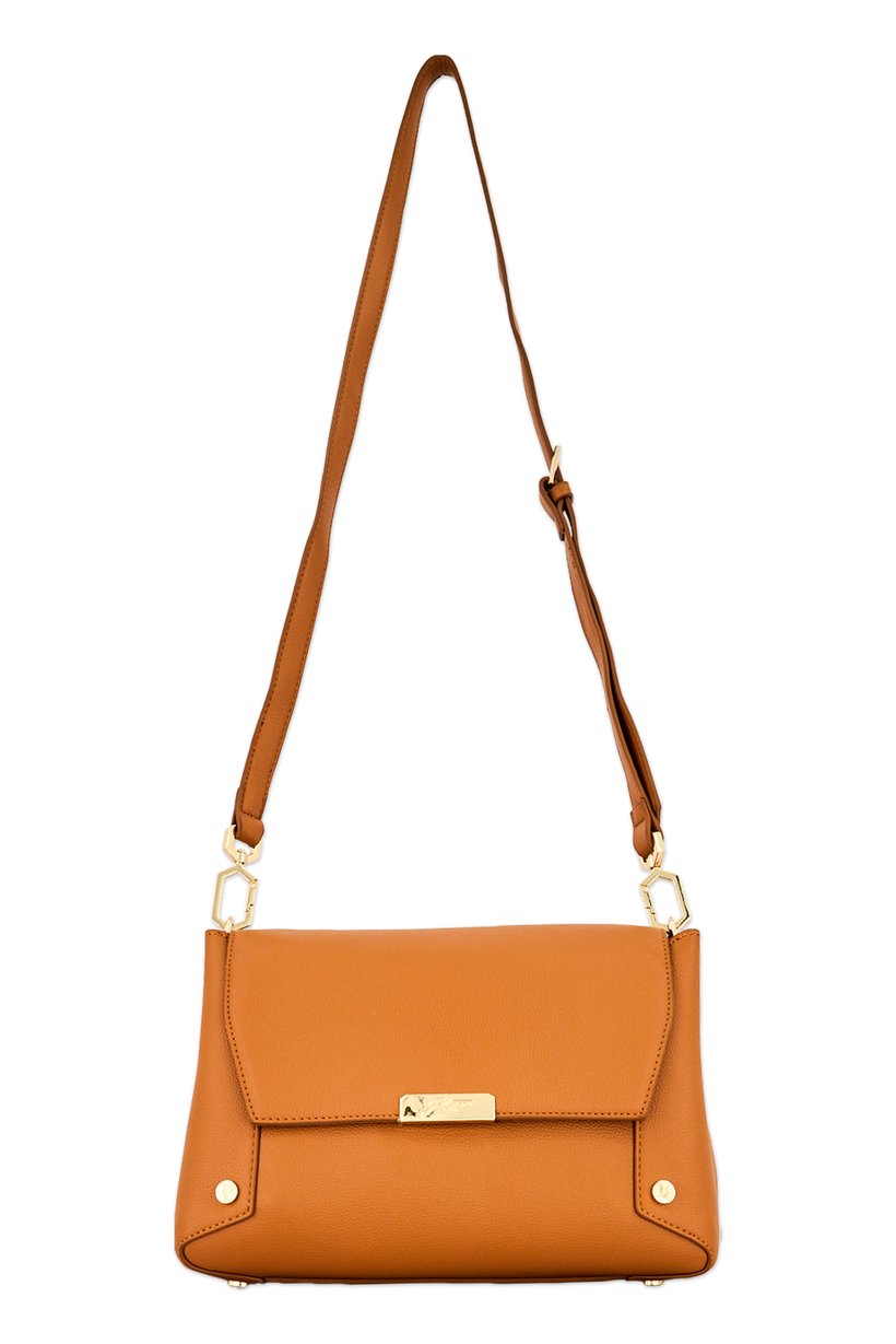 Women Brand Logo Shoulder Bag, Brown