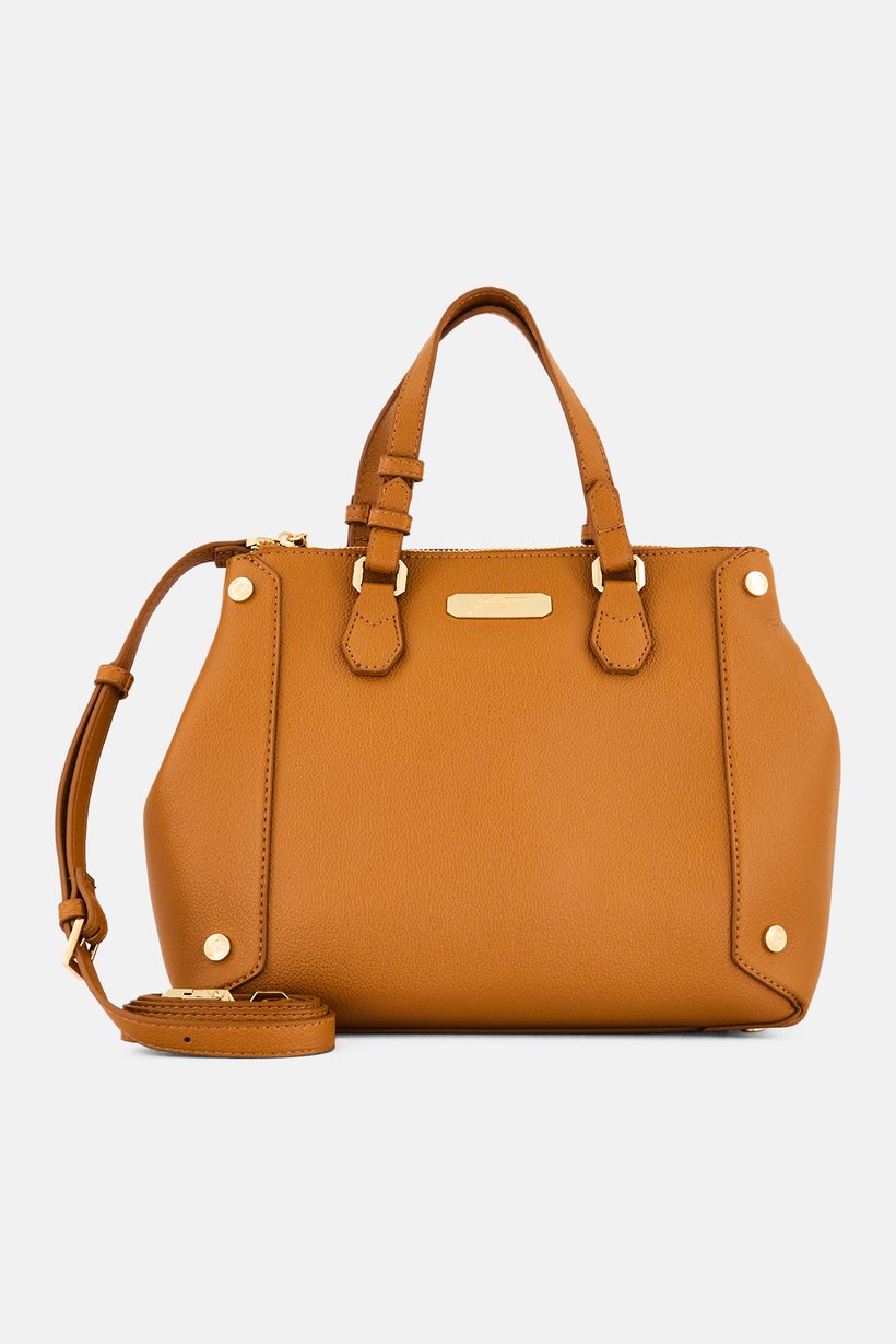 Women Brand Logo Handbag, Tan