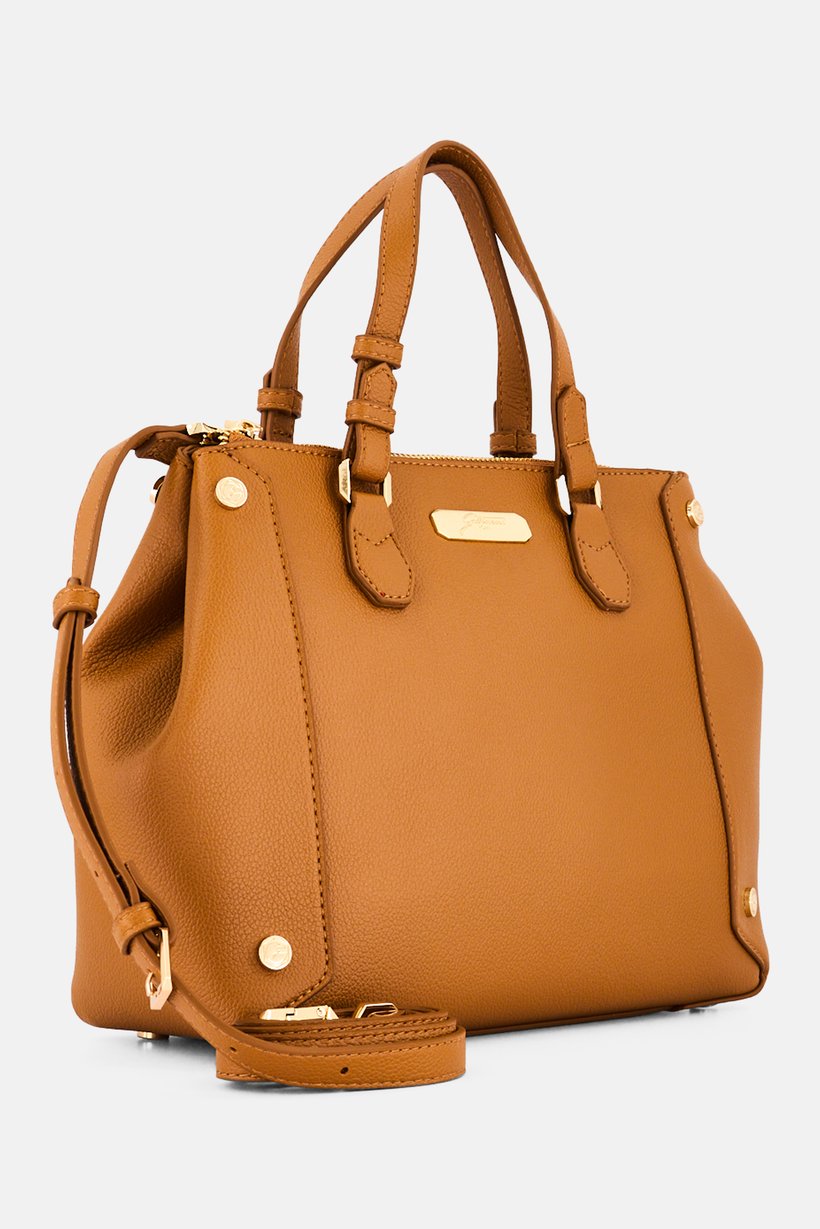Women Brand Logo Handbag, Tan