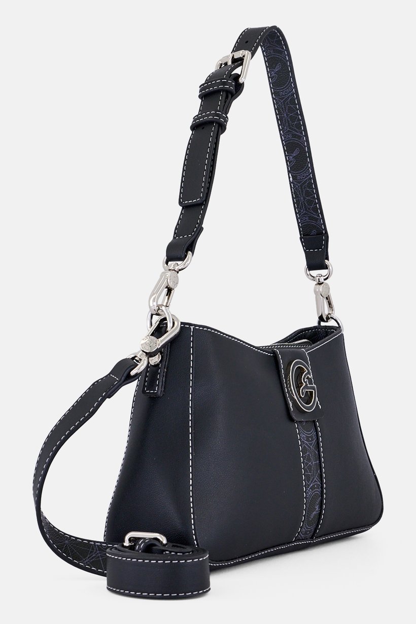 Women Brand Logo Hand Bag, Black