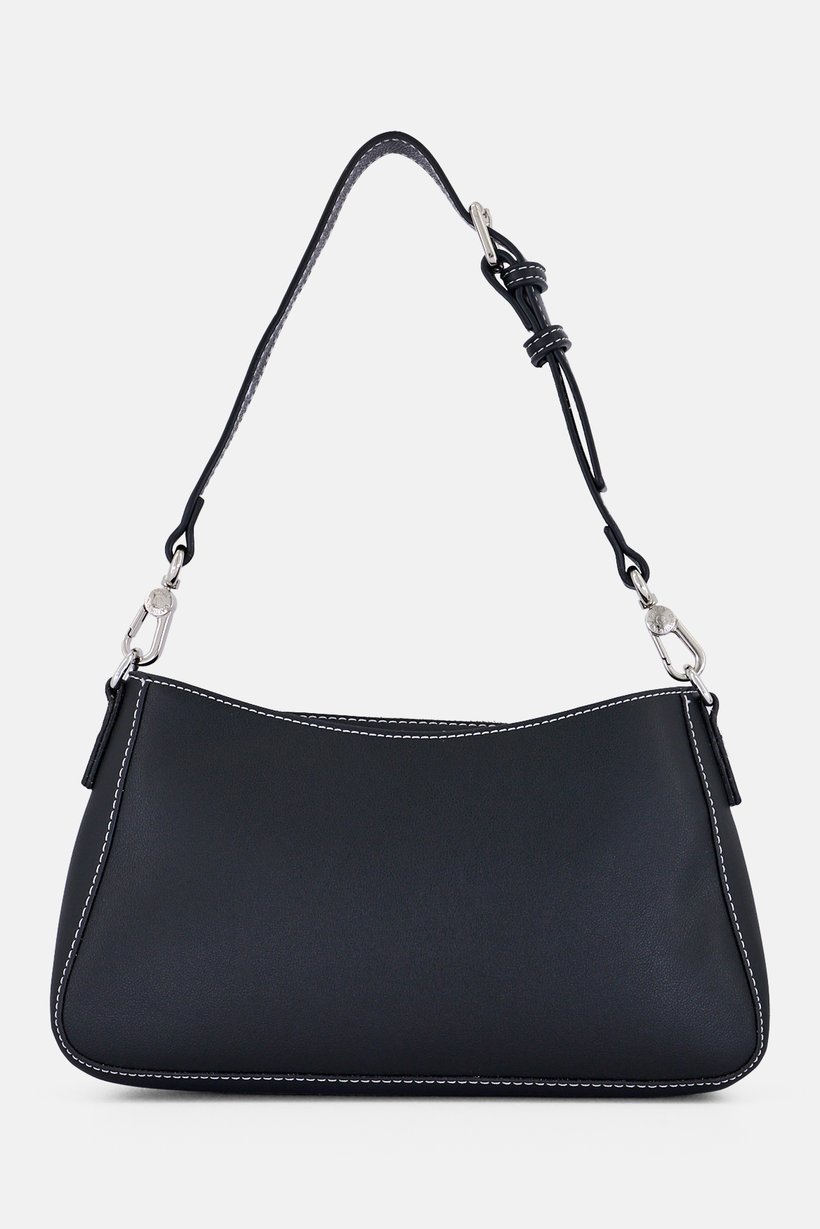 Women Brand Logo Hand Bag, Black