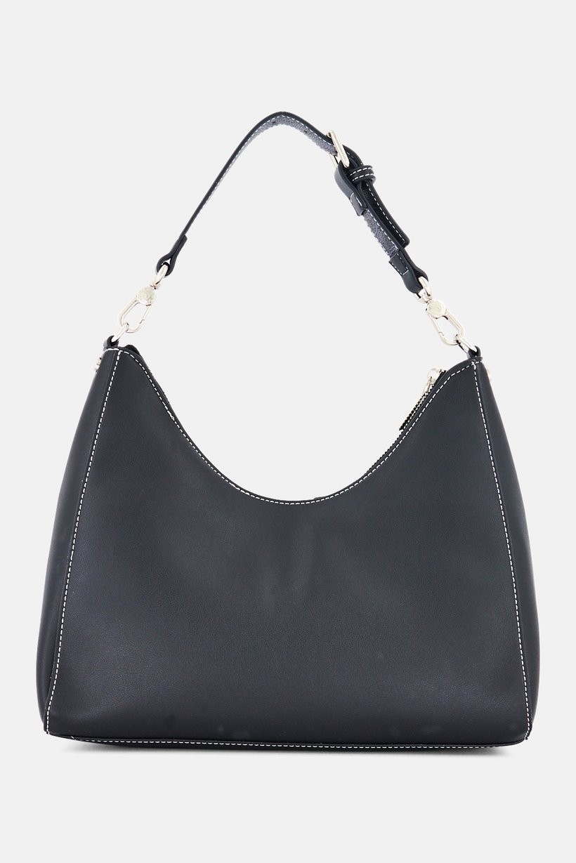 Women Brand Logo Shoulder Bag, Black