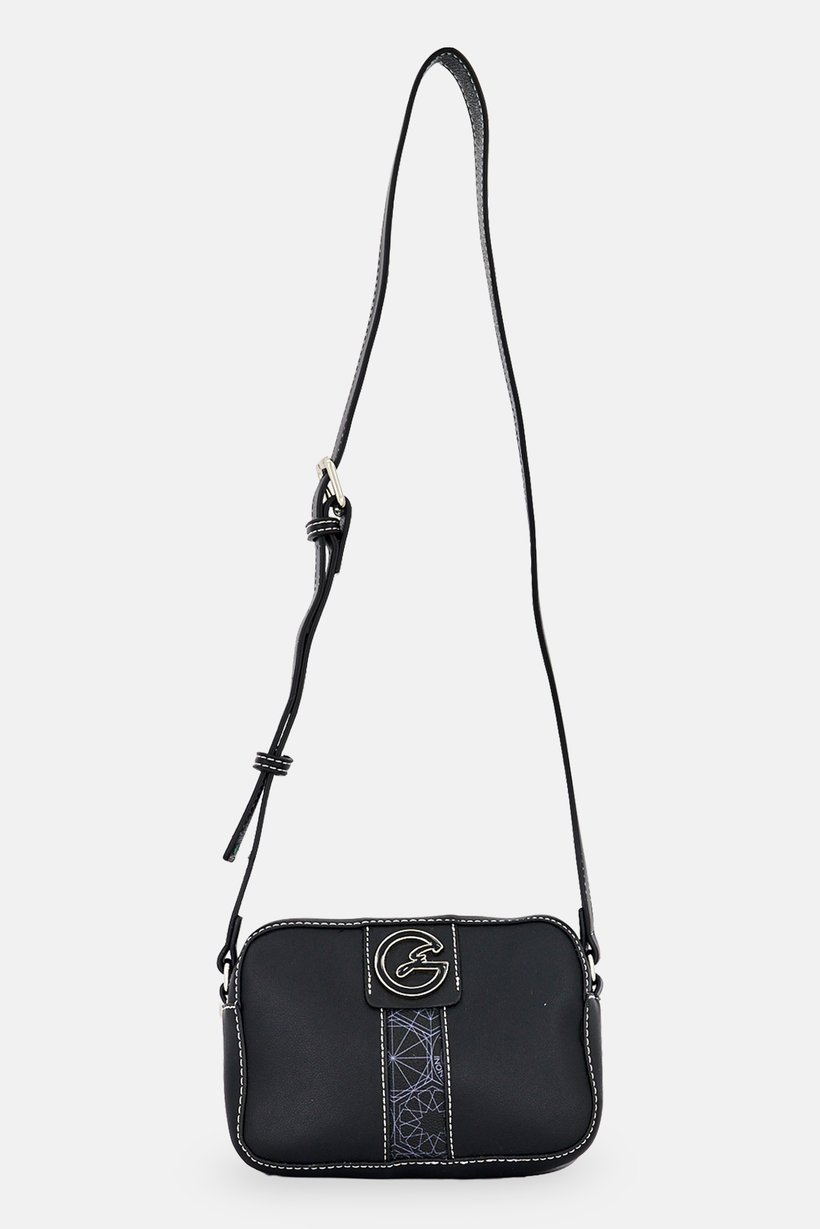 Women Brand Logo Crossbody Bag, Black