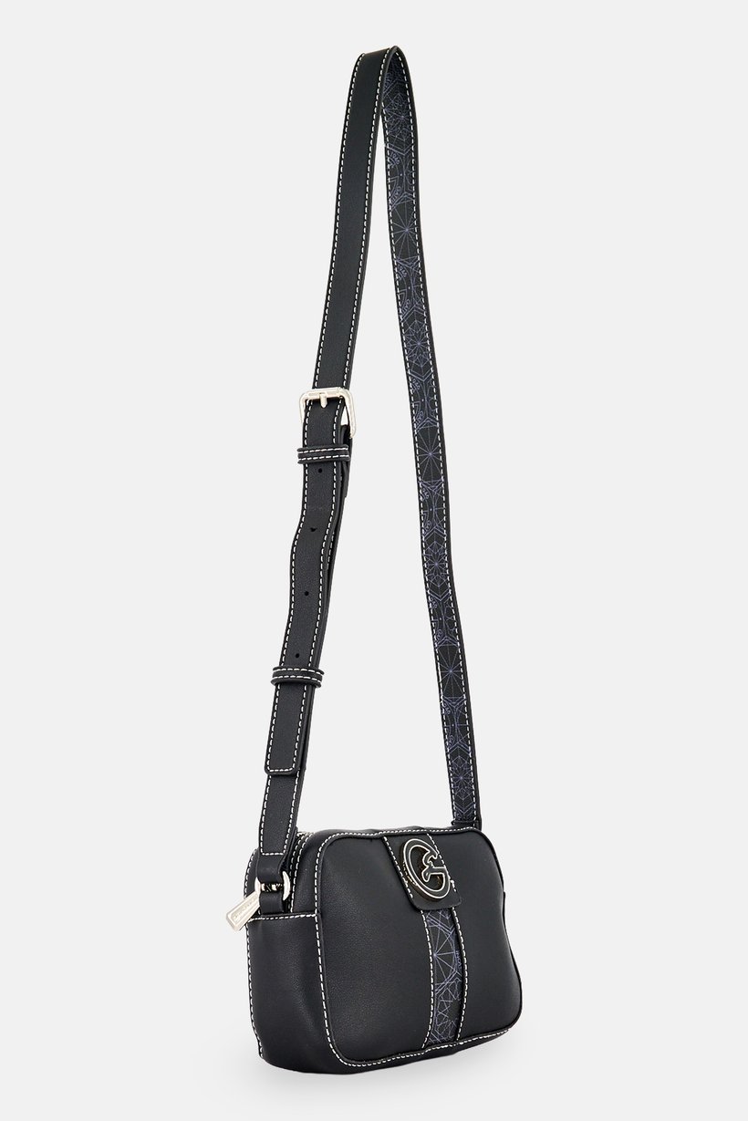 Women Brand Logo Crossbody Bag, Black