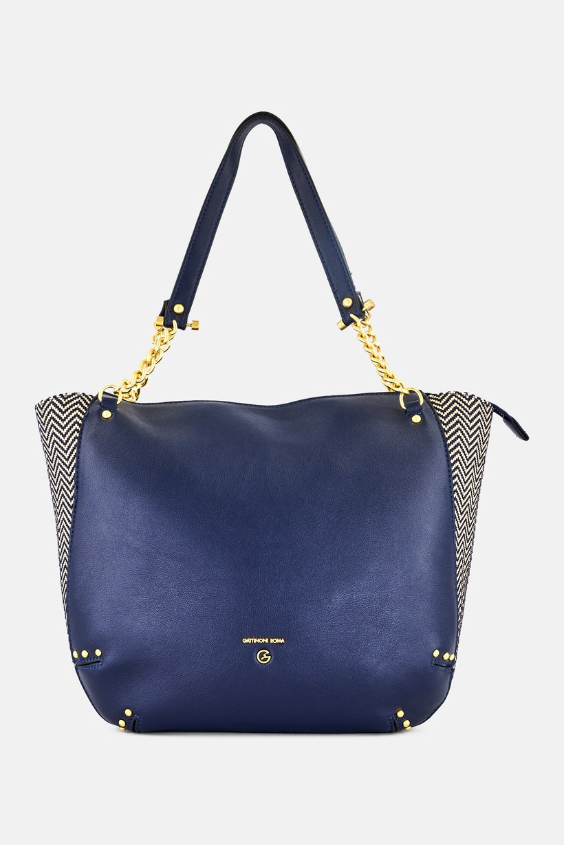 Women Brand Logo Tote Bag, Navy
