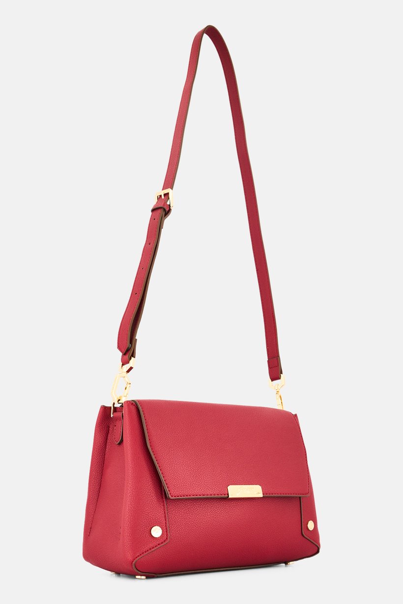 Women Brand Logo Cross Body Bag, Dark Red