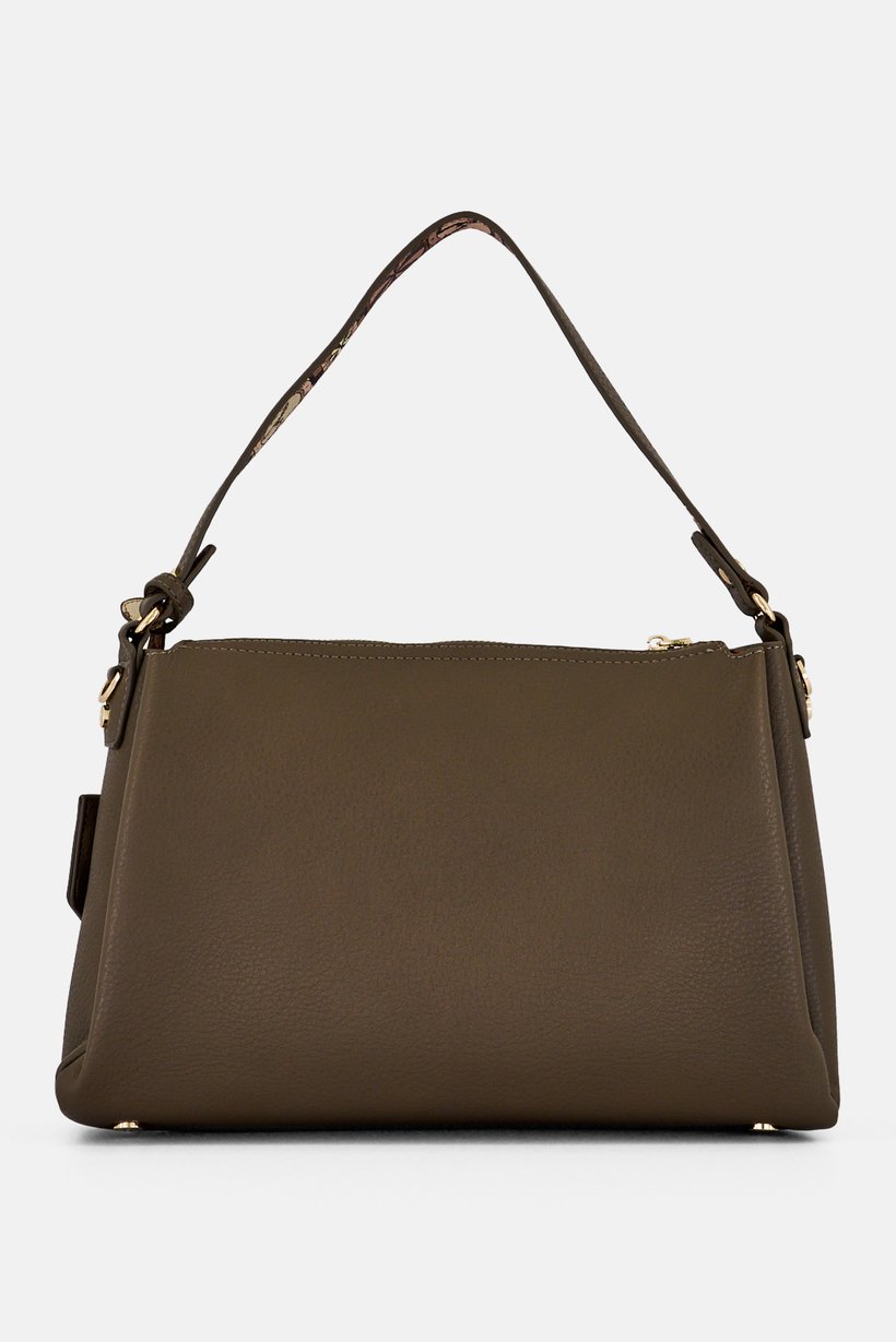 Women Brand Logo Shoulder Bag, Taupe