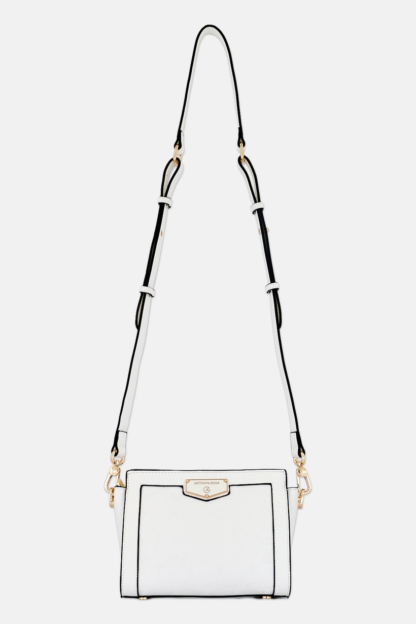Women Brand Logo Crossbody Bag, White