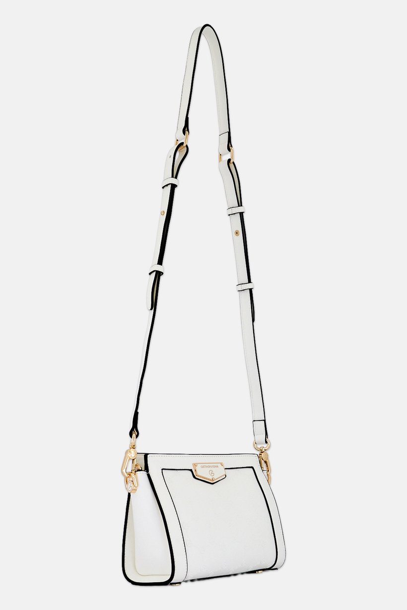 Women Brand Logo Crossbody Bag, White