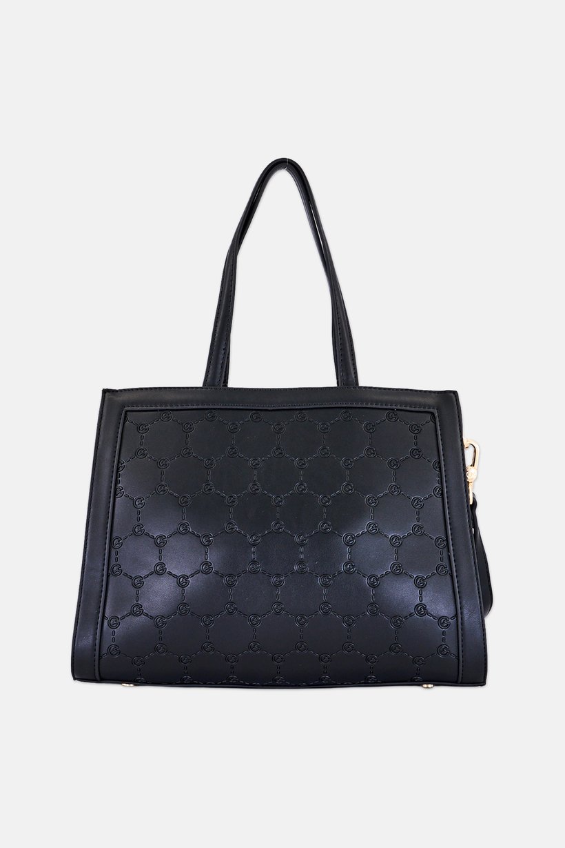 Women Brand Logo Handbag, Black