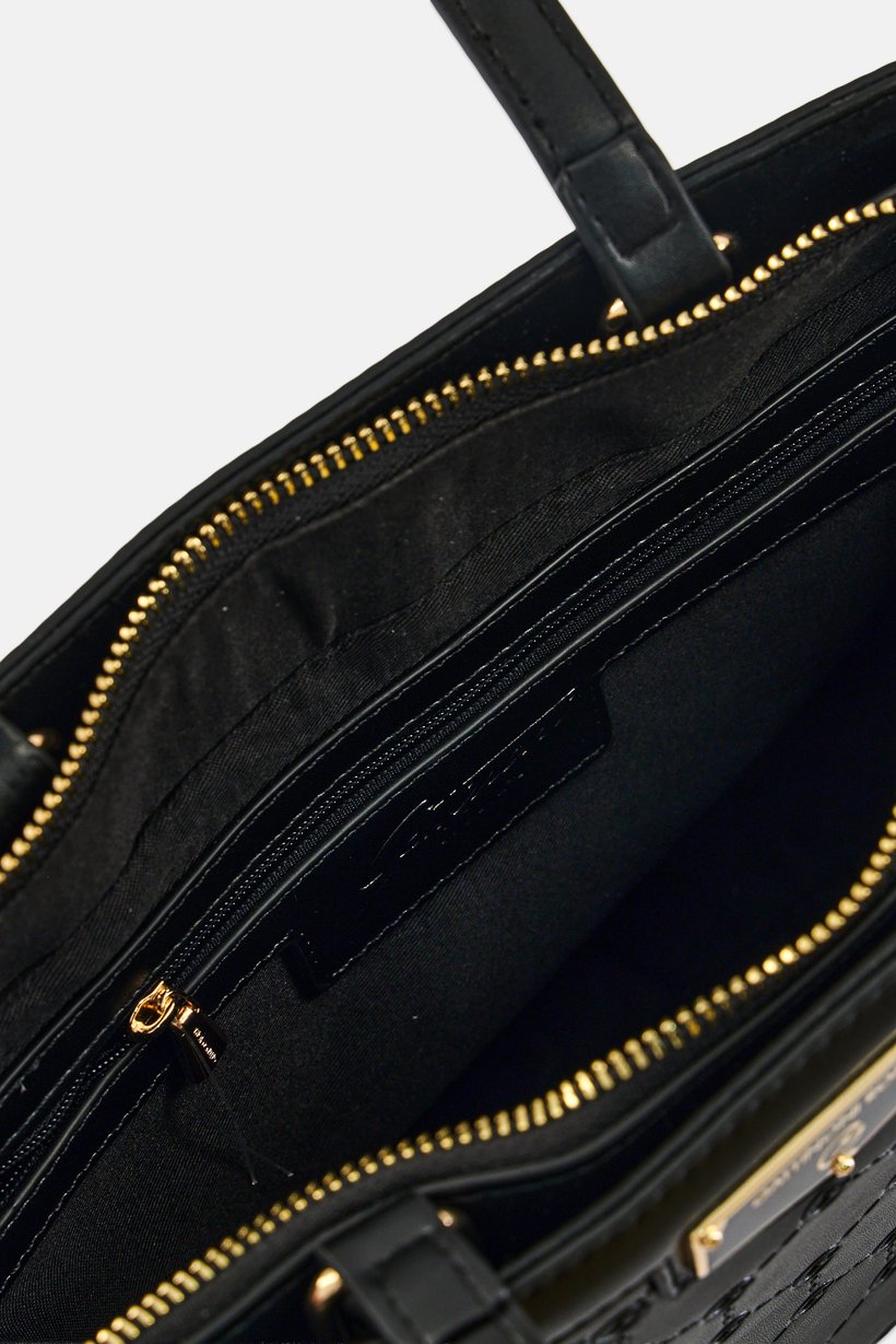 Women Brand Logo Handbag, Black