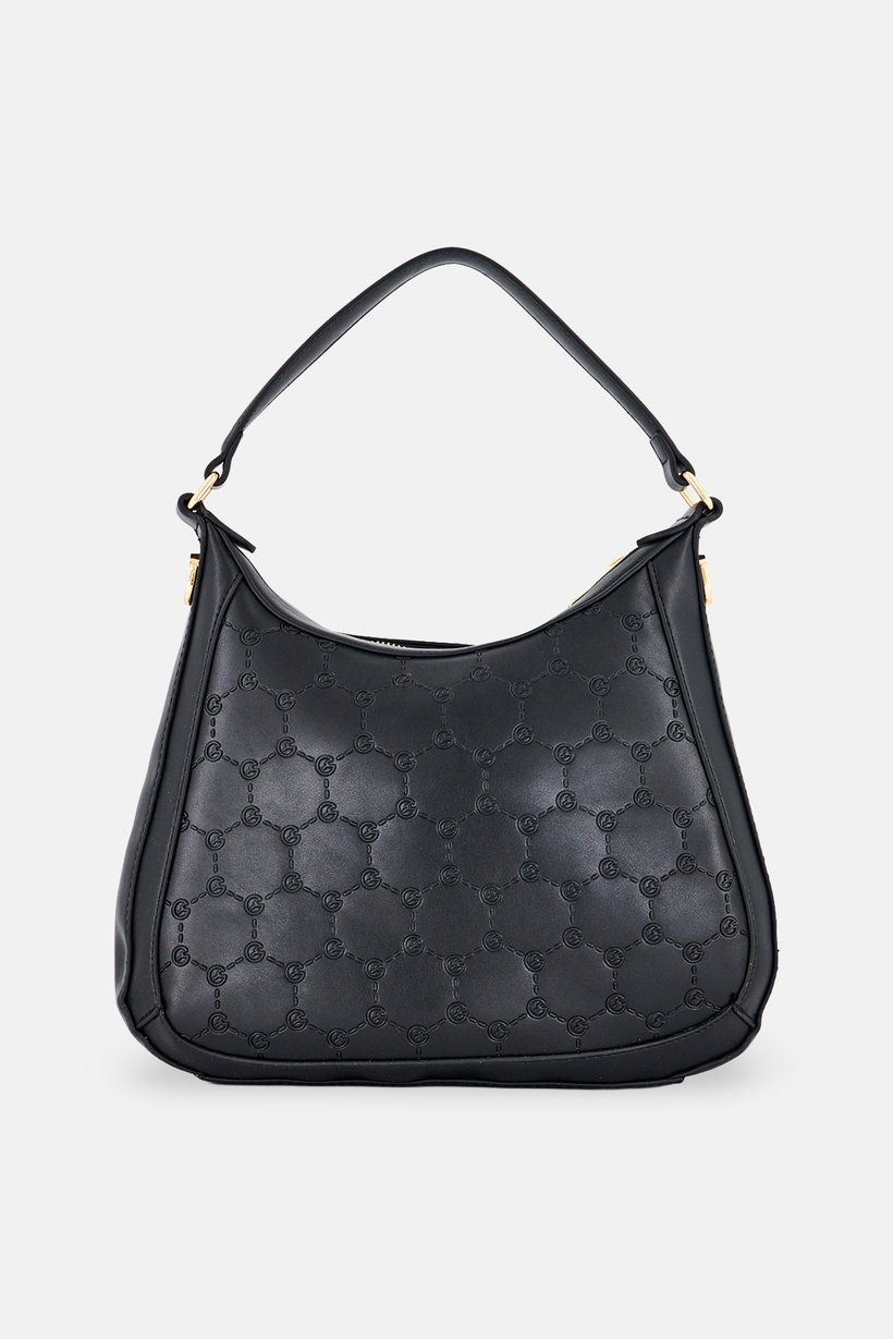 Women Brand Logo Handbag, Black