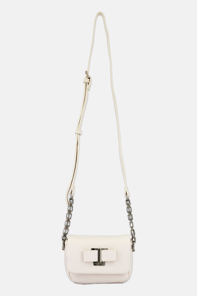 Women Brand Logo Mini Cross Body Bag, White