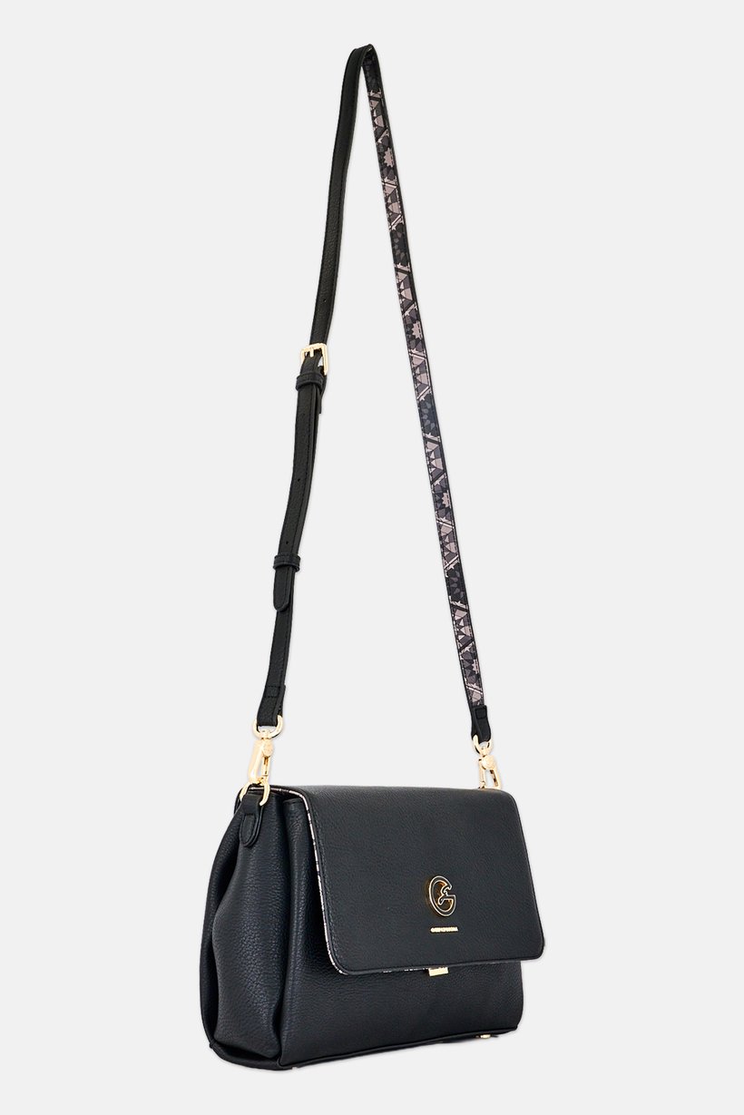 Women Brand Logo Cross Body Bag, Black