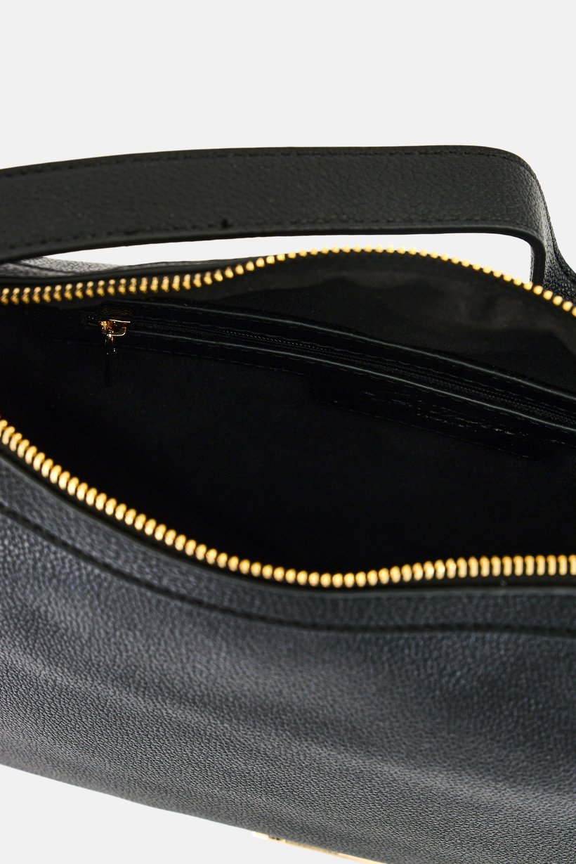 Women Brand Logo Shoulder Bag, Black