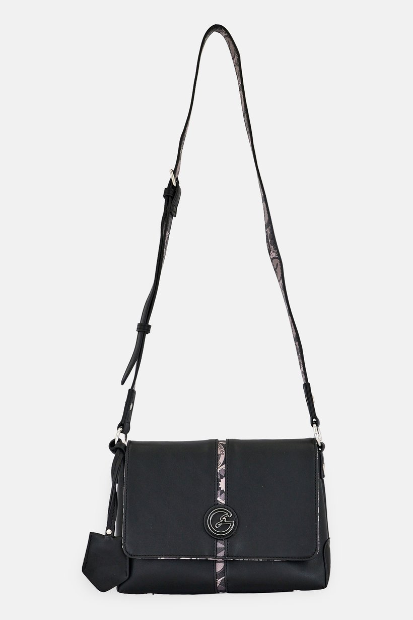 Women Brand Logo Cross Body Bag, Black