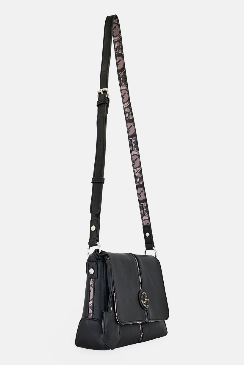 Women Brand Logo Cross Body Bag, Black