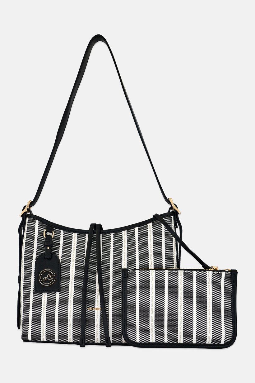 Women Stripe Shoulder Bag, Multicolor