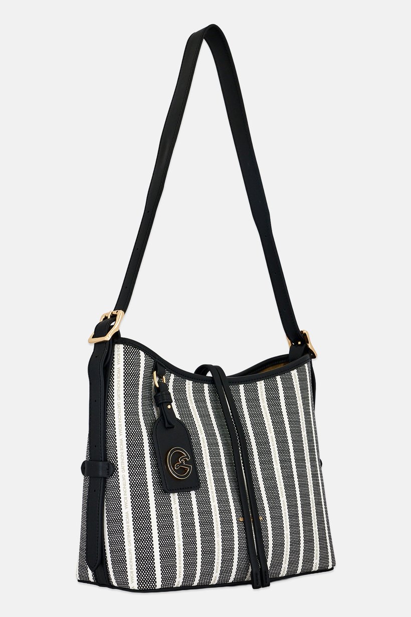 Women Stripe Shoulder Bag, Multicolor