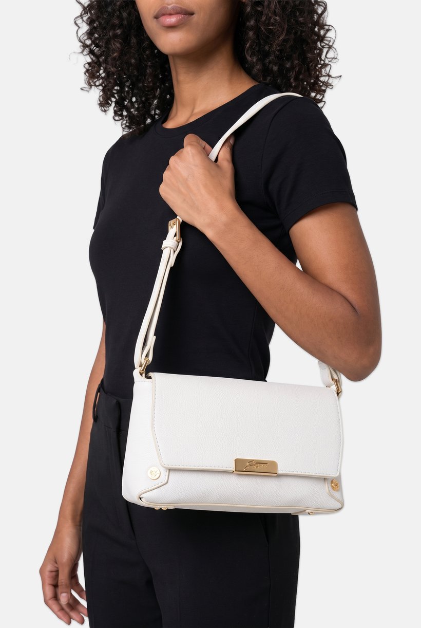 Women Brand Logo Cross Body Bag, White
