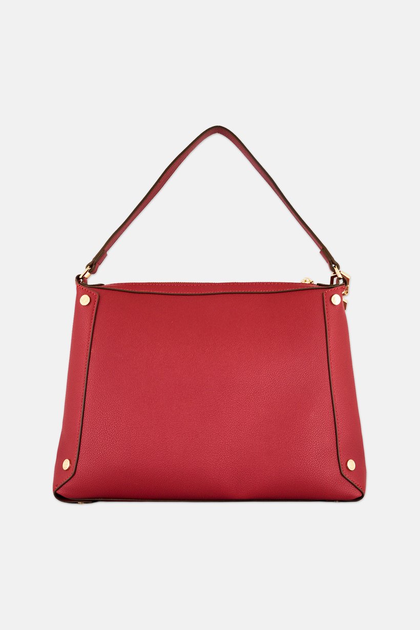 Women Brand Logo Shoulder Bag, Maroon