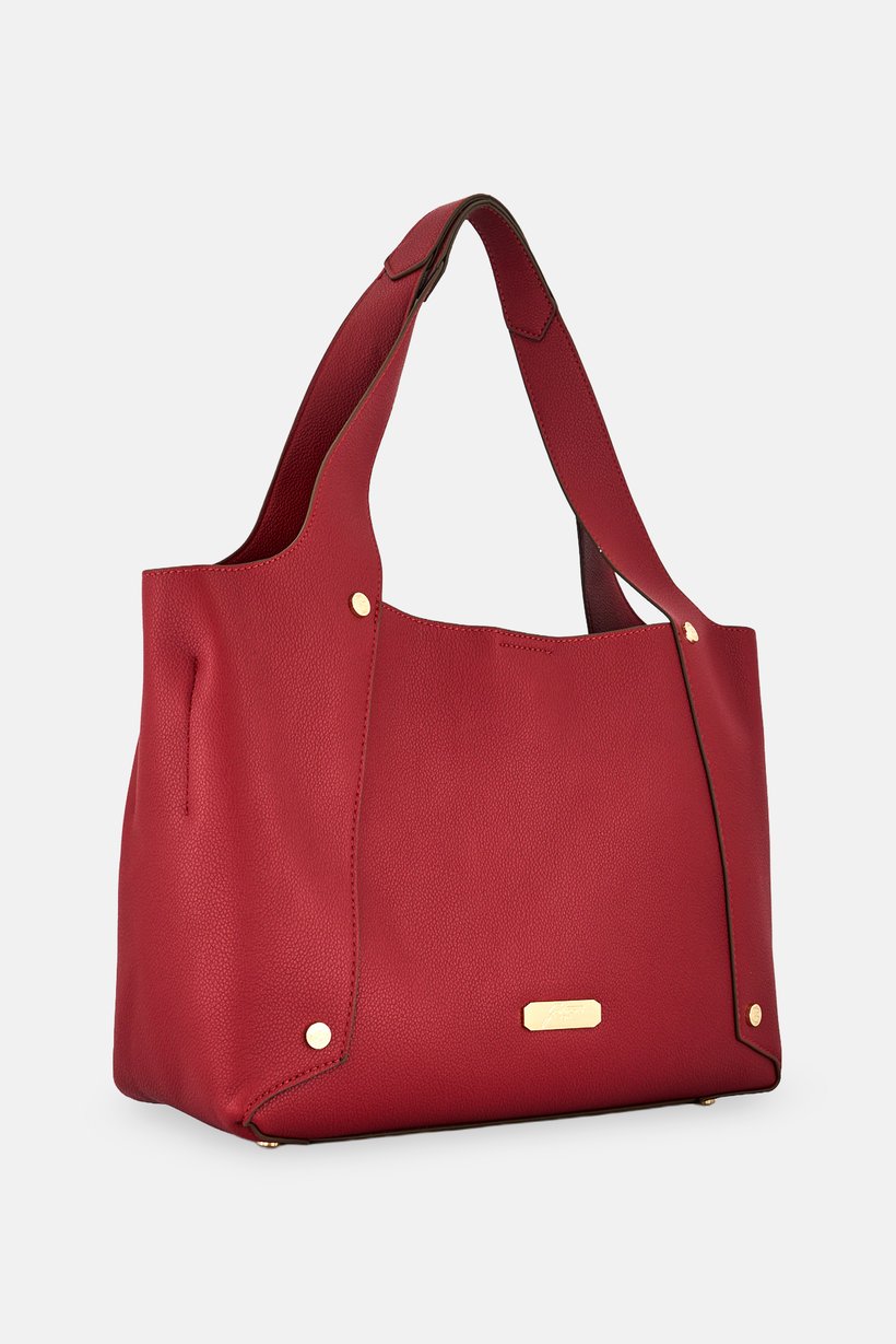 Women Brand Logo Tote Bag, Dark Burgundy