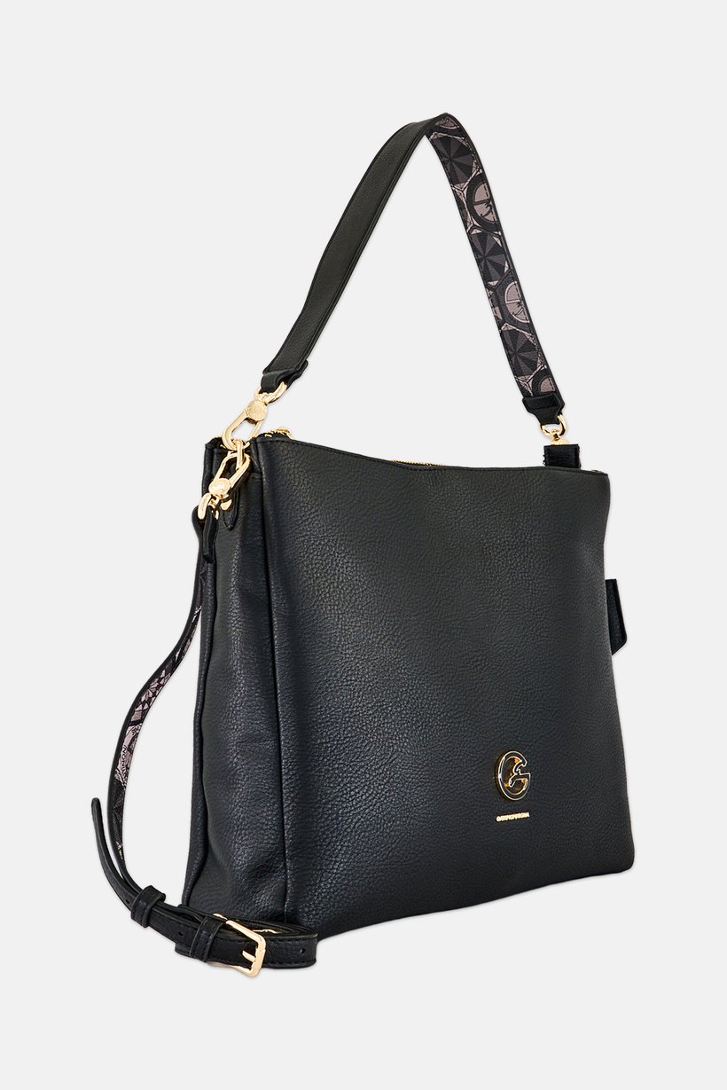 Women Brand Logo Tote Bag, Black