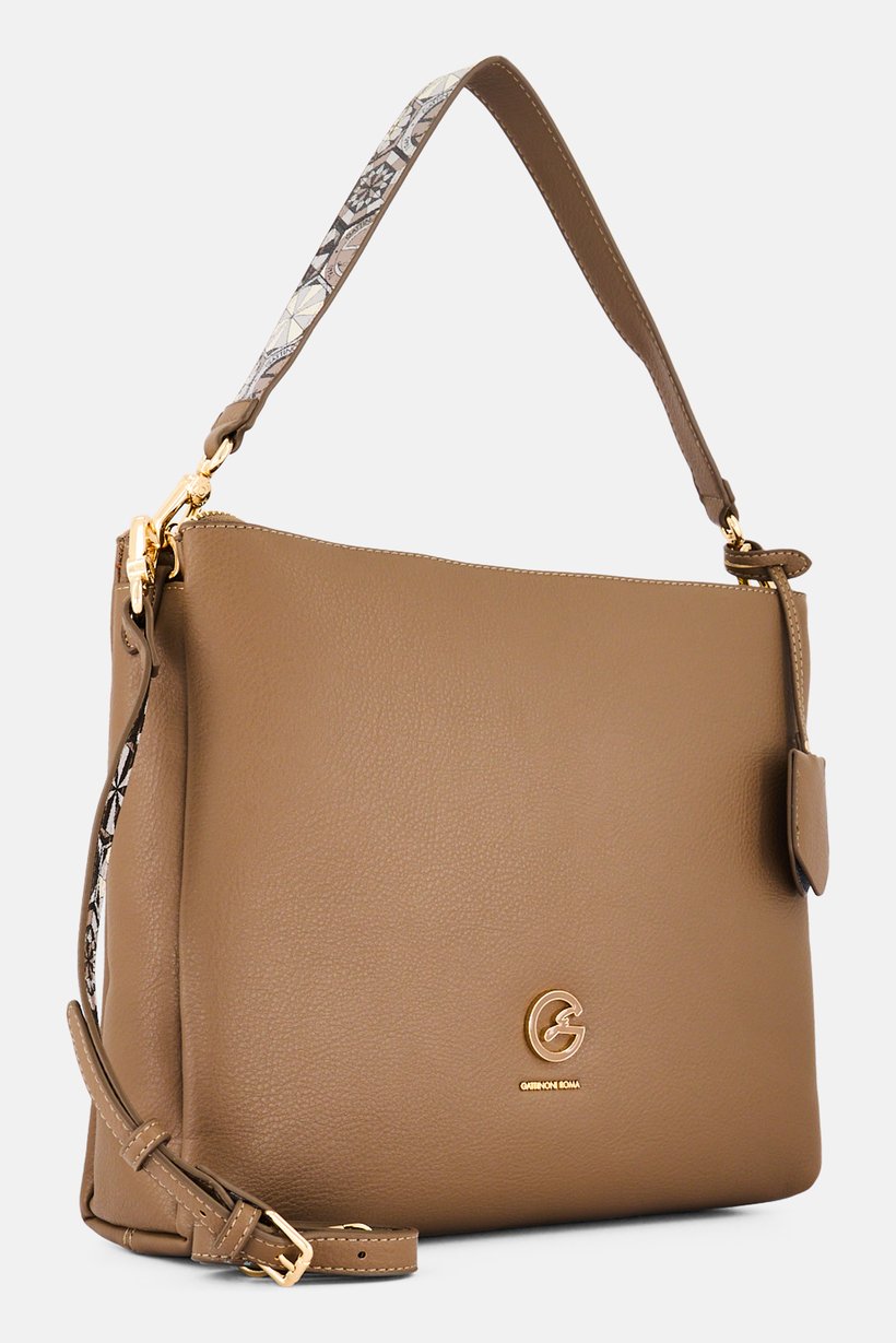 Women Brand Logo Tote Bag, Taupe