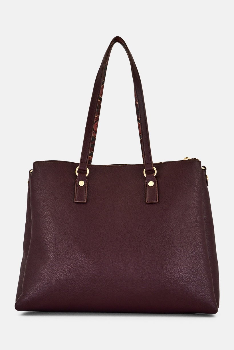 Women Brand Logo Tote Bag, Dark Brown