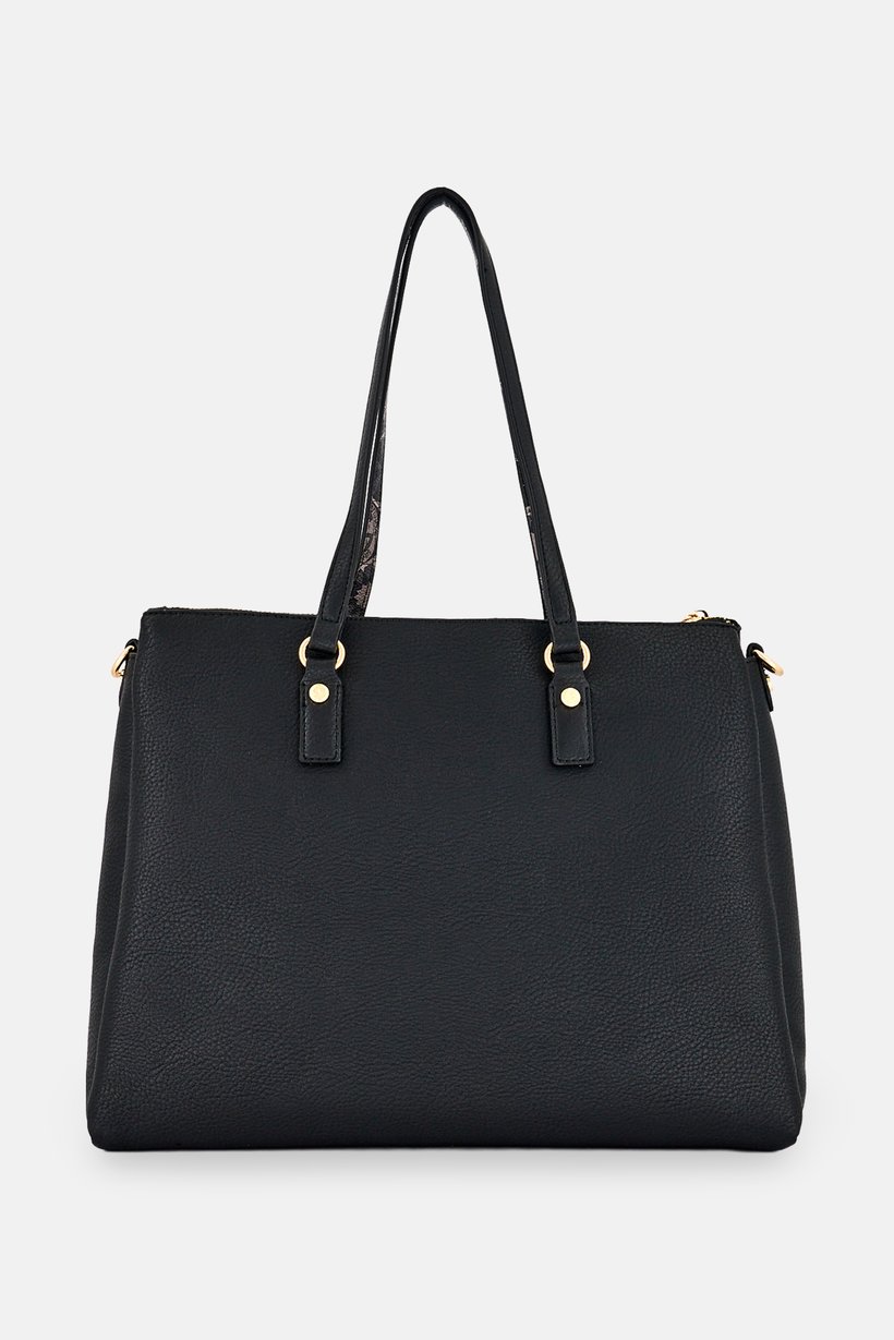 Women Brand Logo Tote Bag, Black