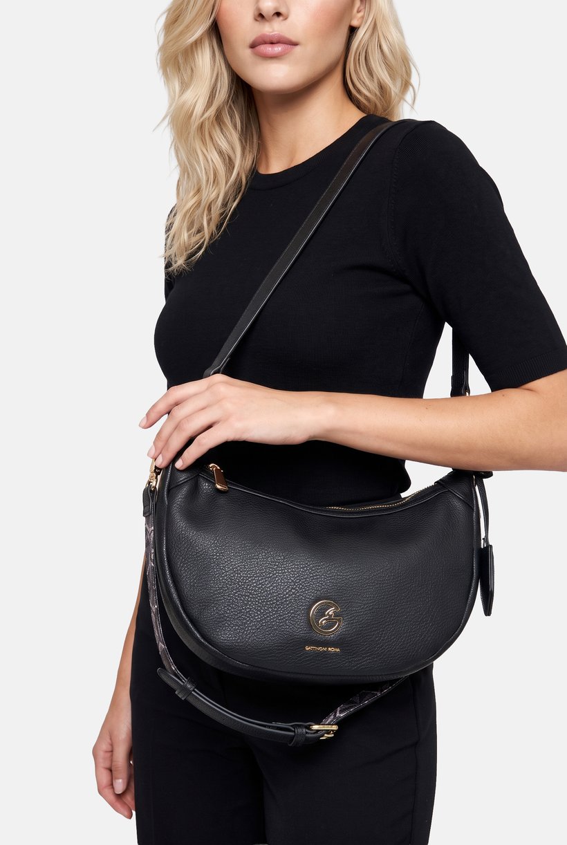 Women Brand Logo Cross Body Bag, Black