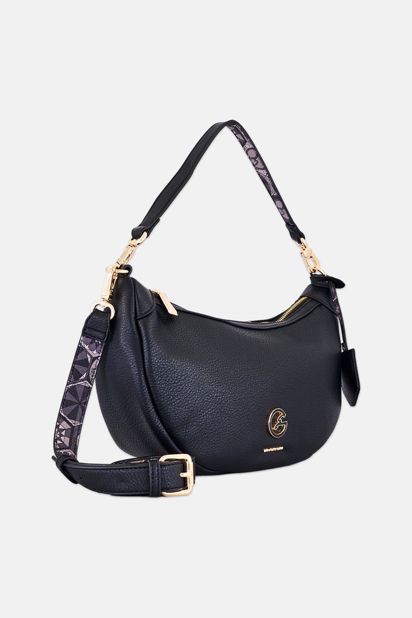 Women Brand Logo Cross Body Bag, Black