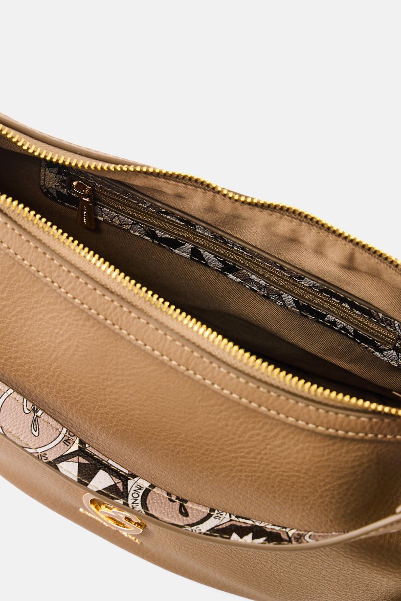 Women Brand Logo Cross Body Bag, Taupe