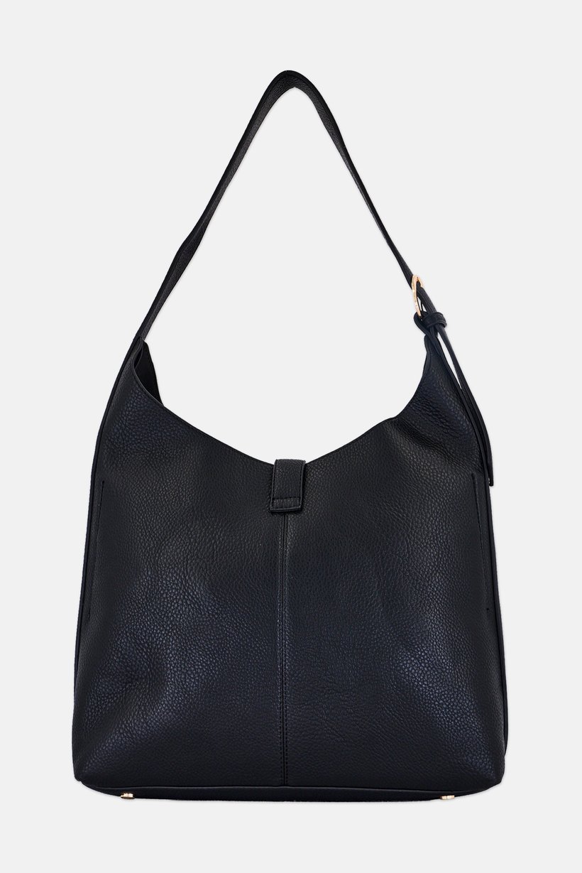 Women Brand Logo Hobo Bag, Black