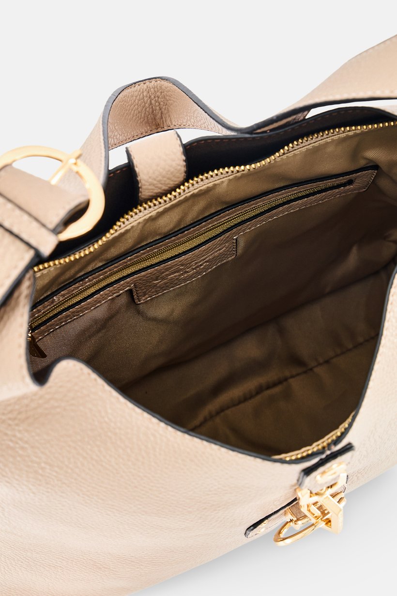 Women Brand Logo Tote Bag, Taupe