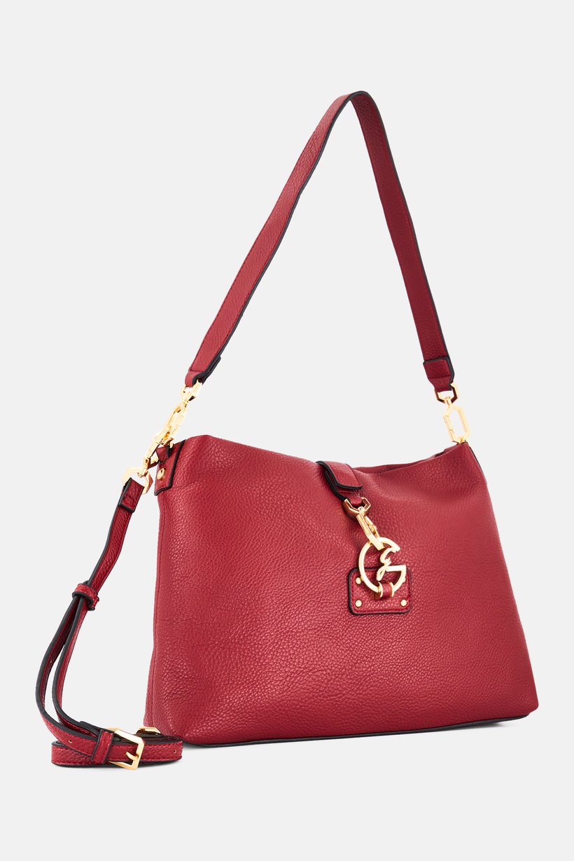 Women Brand Logo Cross Body Bag, Burgundy