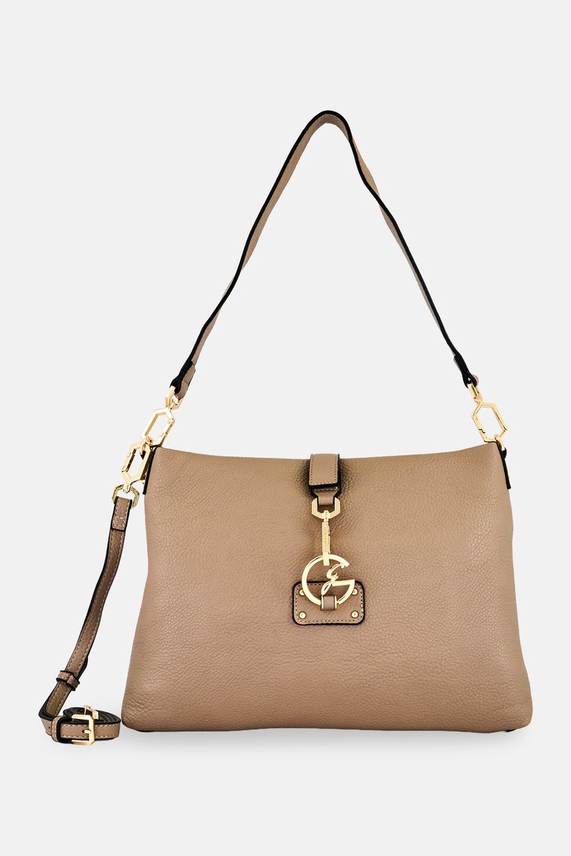 Women Brand Logo Cross Body Bag, Beige