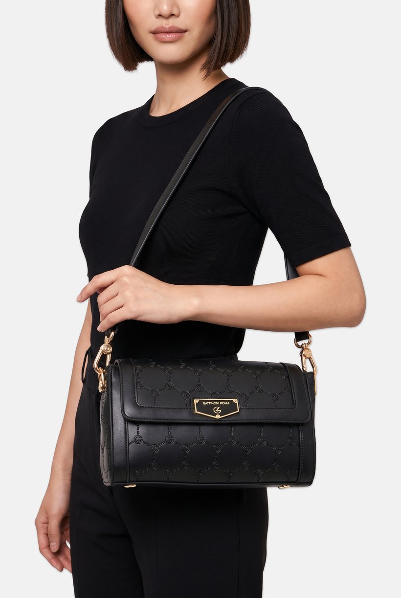 Women Brand Logo Cross Body Bag, Black