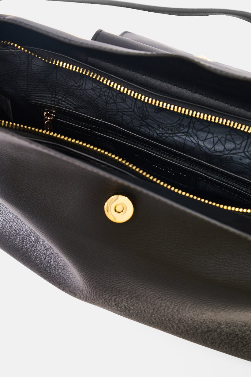 Women Brand Logo Handbag, Black
