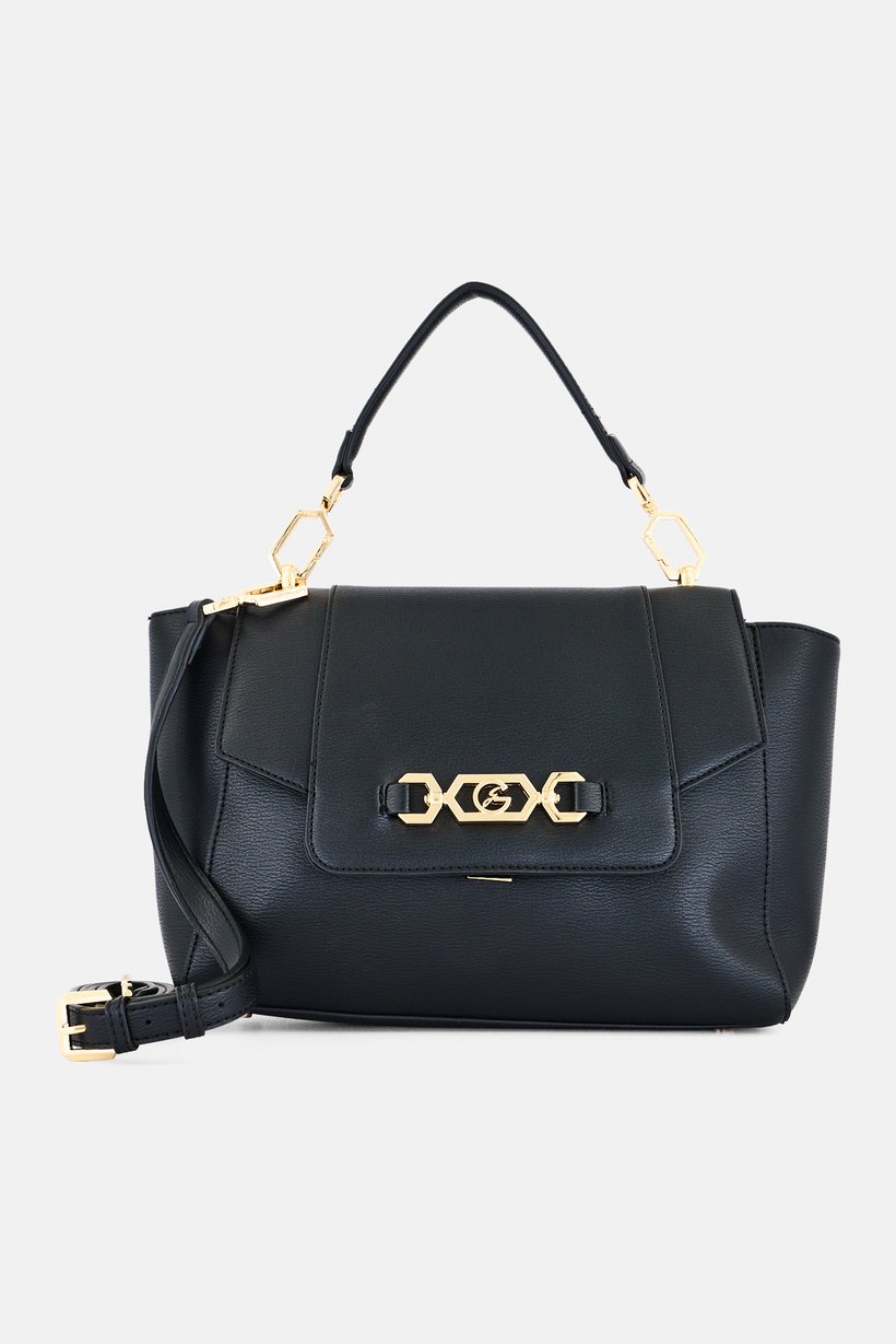 Women Brand Logo Handbag, Black