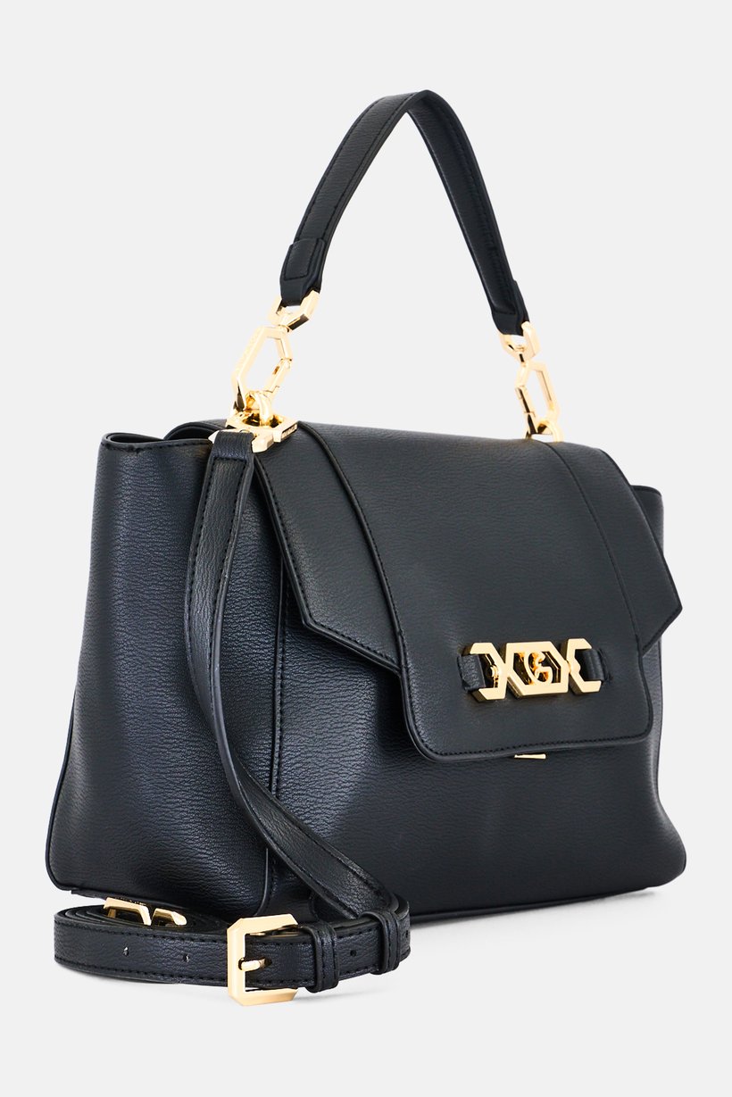 Women Brand Logo Handbag, Black