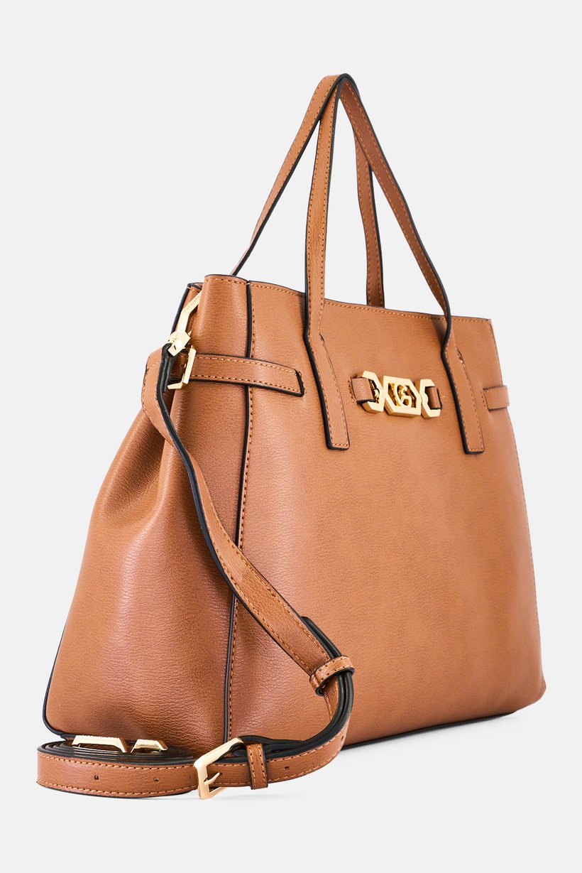 Women Brand Logo Tote Bag, Brown