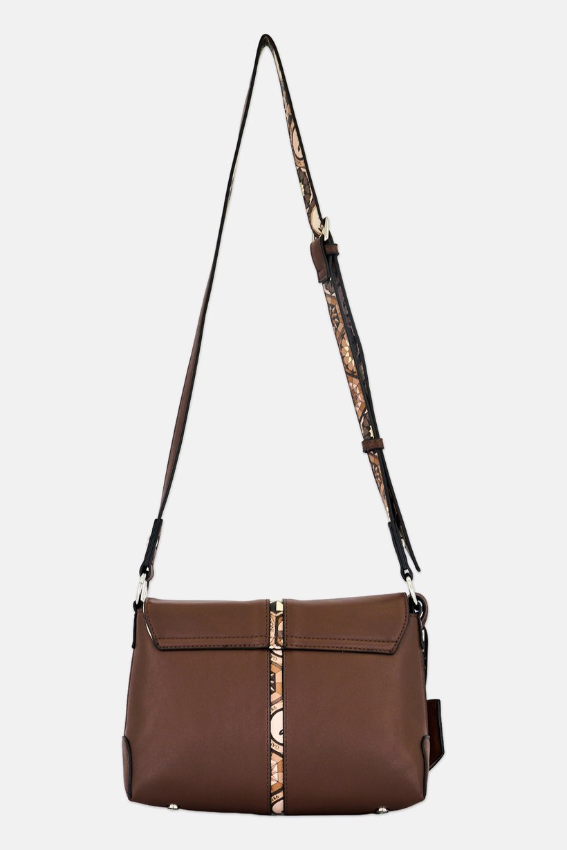 Women Brand Logo Cross Body Bag, Dark Brown