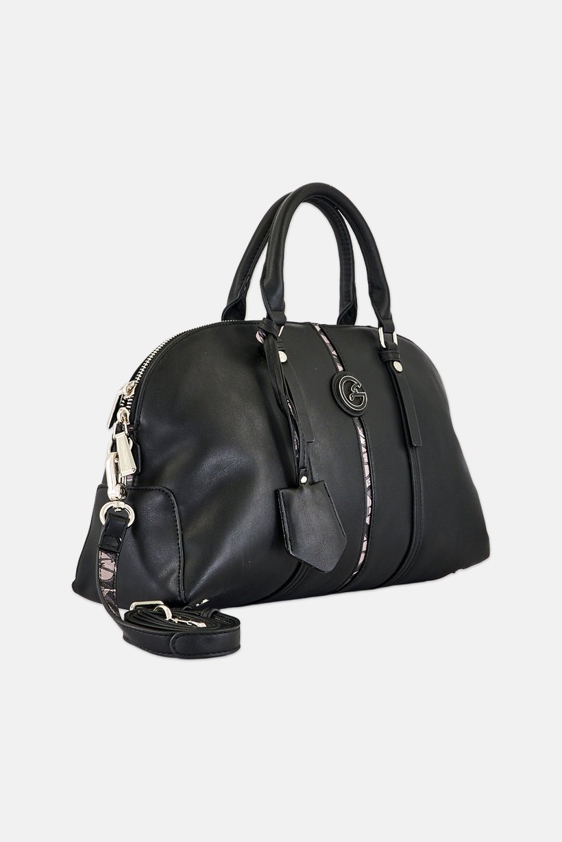 Women Brand Logo Handbag, Black