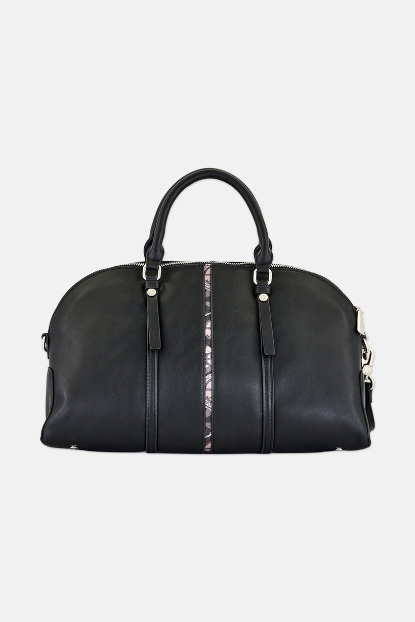 Women Brand Logo Handbag, Black