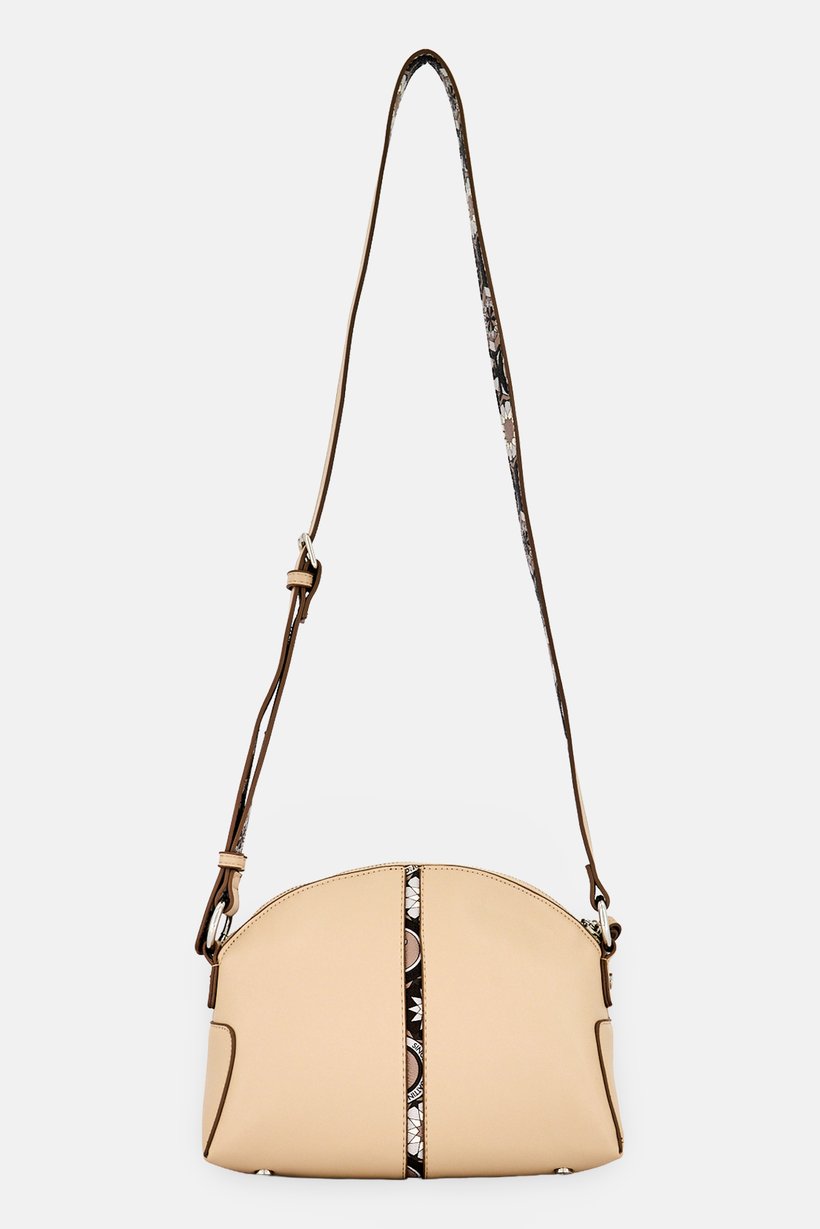 Women Brand Logo Cross Body Bag, Beige