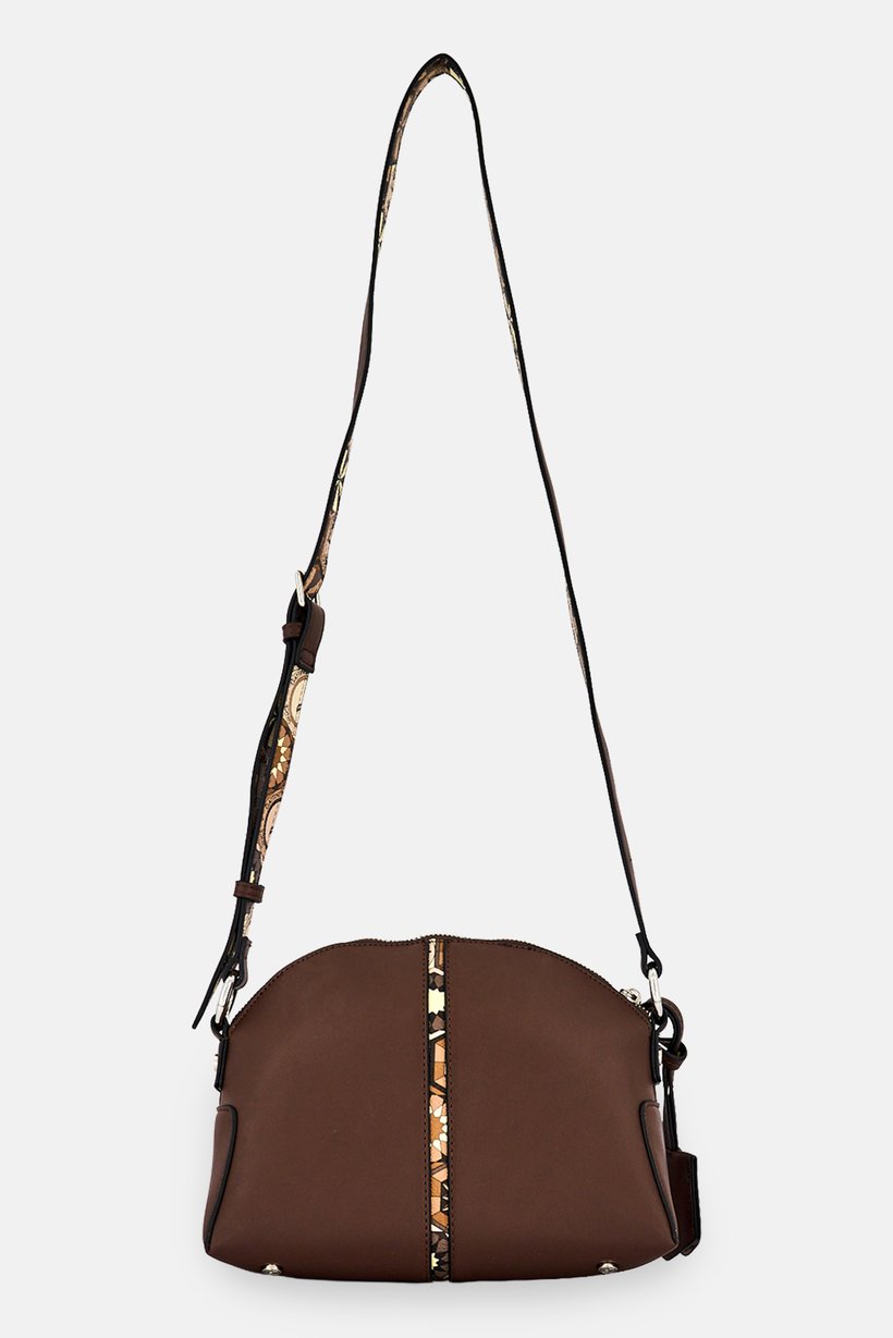 Women Brand Logo Cross Body Bag, Dark Brown