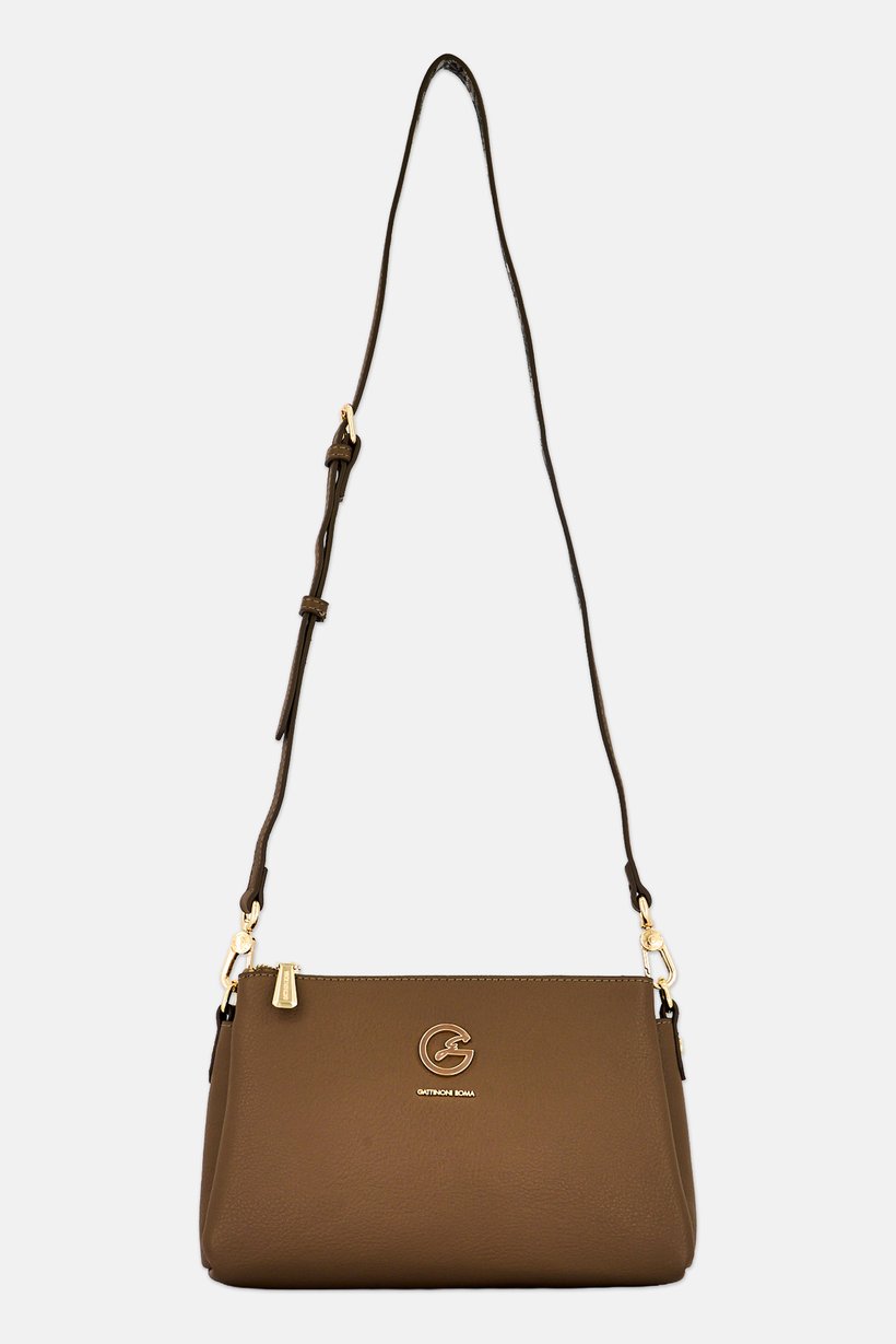 Women Brand Logo Cross Body Bag, Taupe