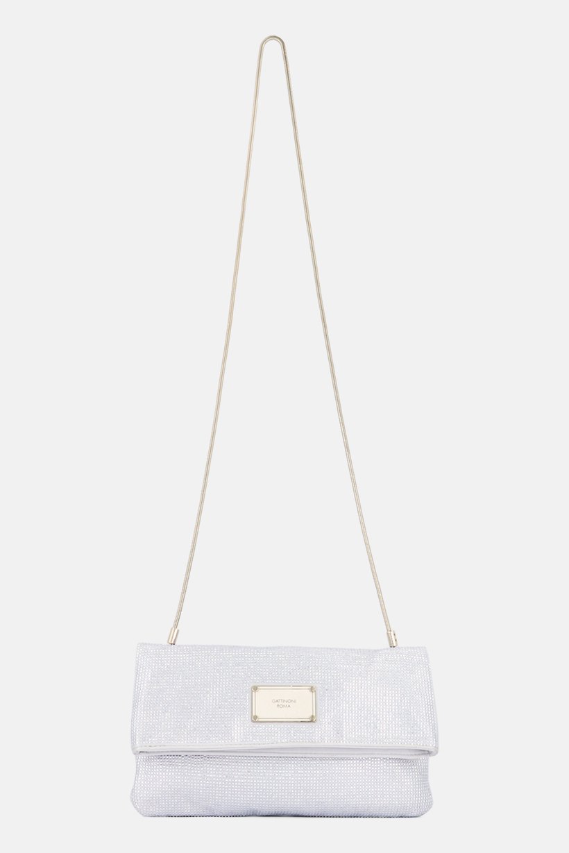 Women Rhine Stone Cross Body Bag, Silver