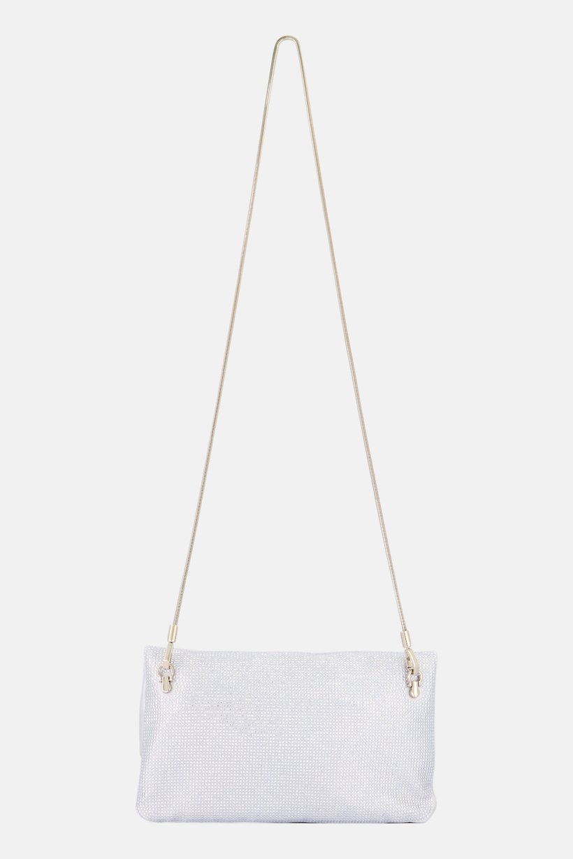 Women Rhine Stone Cross Body Bag, Silver